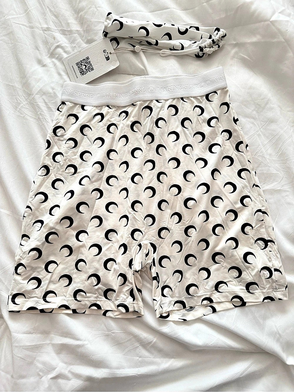 MARINE SERRE
White Recycled Moon Jersey shorts
